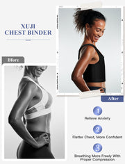 XUJI Chest Binder FTM Transgender Zip Up Binder Breathable Breast Cool Fabric Tank Top - XUJI Srore