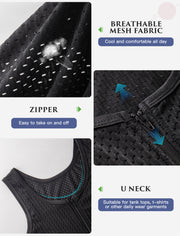 XUJI Chest Binder FTM Transgender Zip Up Binder Breathable Breast Cool Fabric Tank Top - XUJI Srore