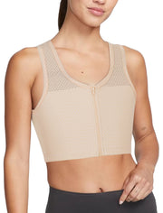 XUJI Chest Binder FTM Transgender Zip Up Binder Breathable Breast Cool Fabric Tank Top - XUJI Srore