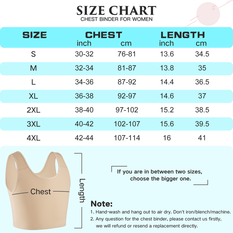 XUJI Half Chest Binder, Compression Bra, Transgender FTM Pullover Design Binder - XUJI Srore
