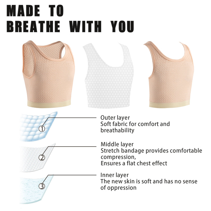 Transgender FTM Trans Breathable Half Chest Binder