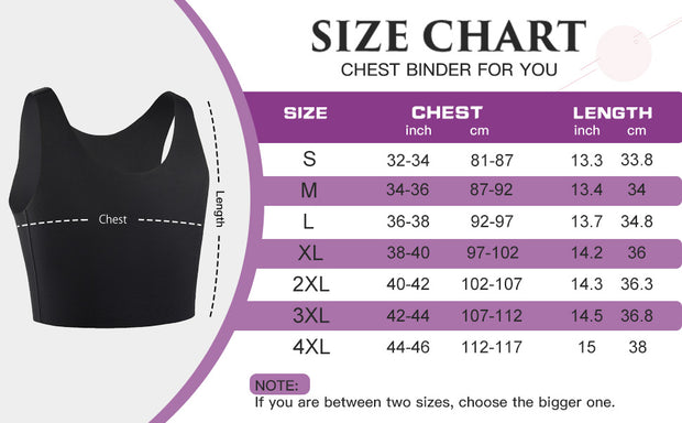 XUJI Seamless Chest Binder Women FTM Transgender Wireless Binder Sport Compression Bra Pullover Tank Top