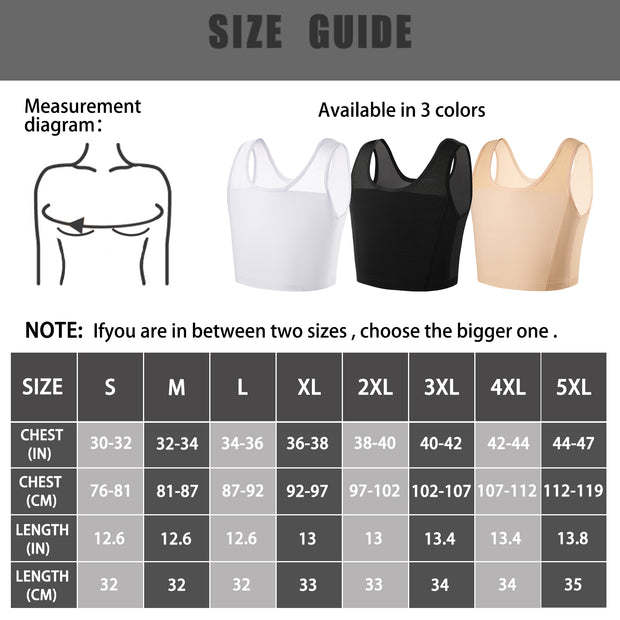 Transgender FTM Trans Breathable Half Chest Binder Compression Bra