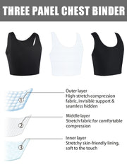 XUJI Seamless Chest Binder Women FTM Transgender Wireless Binder Sport Compression Bra Pullover Tank Top