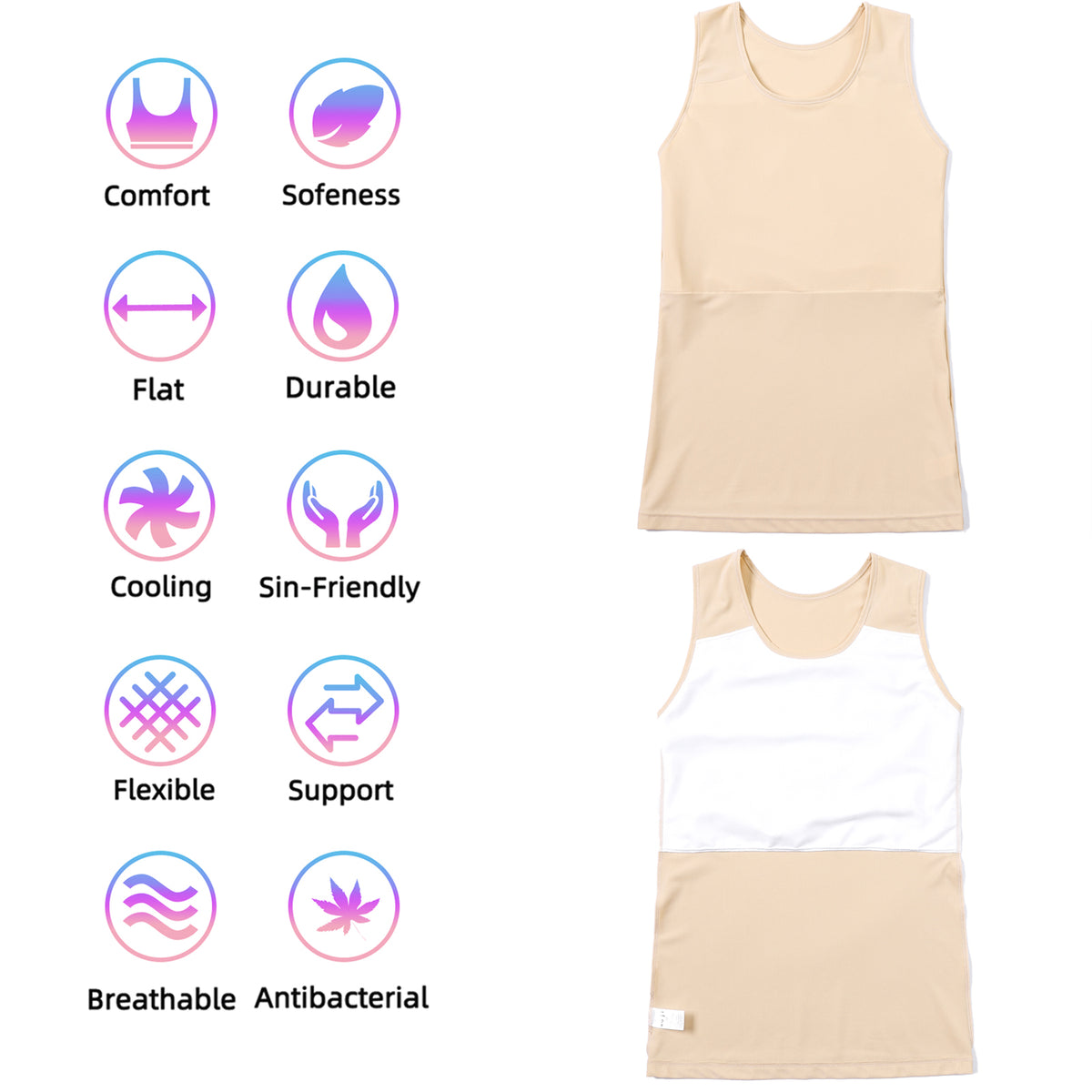 XUJI Breathable Tank Chest Binder - XUJI Srore