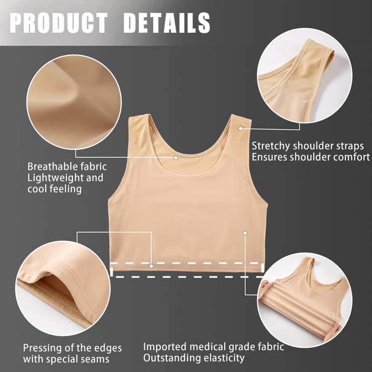 Transgender FTM Breathable Half Chest Binder